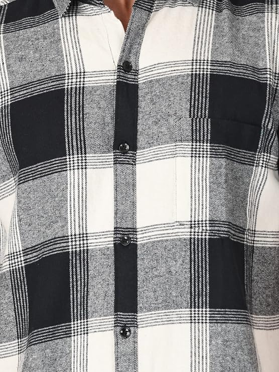 Twist99 Men's Checkered Regular Fit Half Sleeve Cotton Shirts Plus Sizes for Men