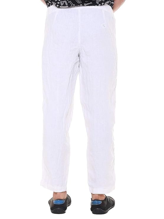 Twist Men’s Plus Size White Linen Pants | Pure Linen Straight Fit Pyjama | Casual Summer Trousers | Breathable Semi-Casual Dress Pants | Beachwear Slim Fit Look