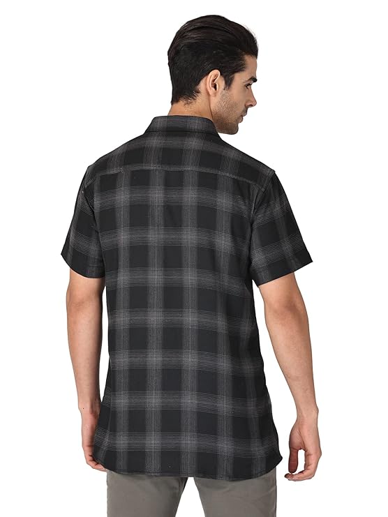 Twist99 Men's Checkered Regular Fit Half Sleeve Cotton Shirts Plus Sizes for Men