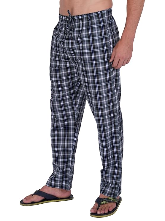 Twist99 Men's Cotton Checkered Pyjama - Elastic Waist & Drawstring - Plus Size