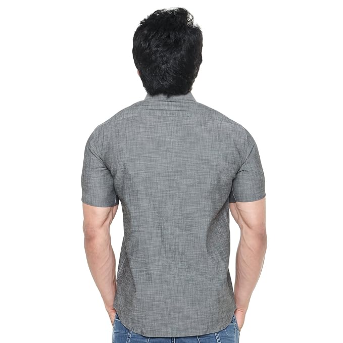 Twist99 Men's Denim Linen Half Sleeves Plus Size Size Shirt