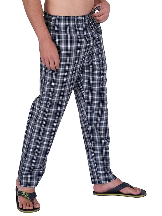 Twist99 Men's Cotton Checkered Pyjama - Elastic Waist & Drawstring - Plus Size