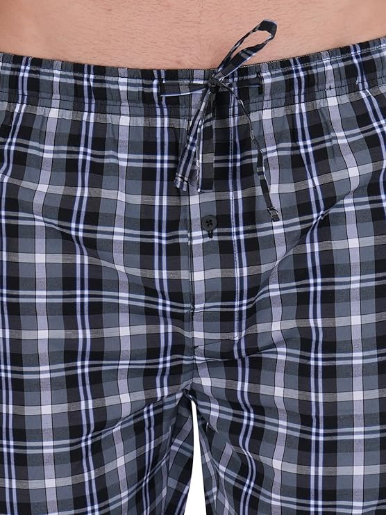 Twist99 Men's Cotton Checkered Pyjama - Elastic Waist & Drawstring - Plus Size