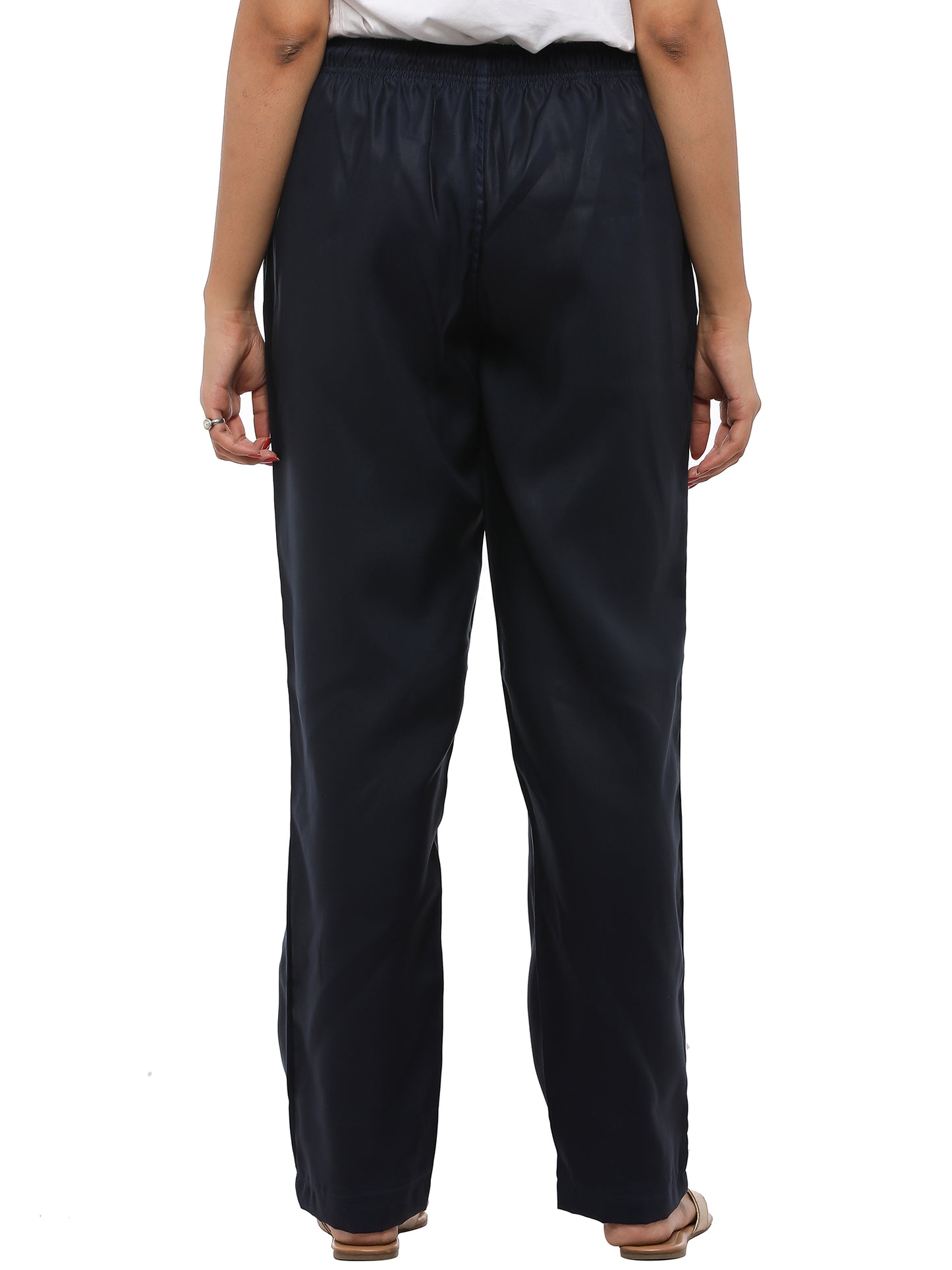 Twist99 Women's Cotton Linen Solid Lounge Bottom Plus Size Pant Pyjamas for Women Sleepwear Regular Fit Casual Trousers (Navy blue )Plus Size (S To 8XL) (30 To 56)