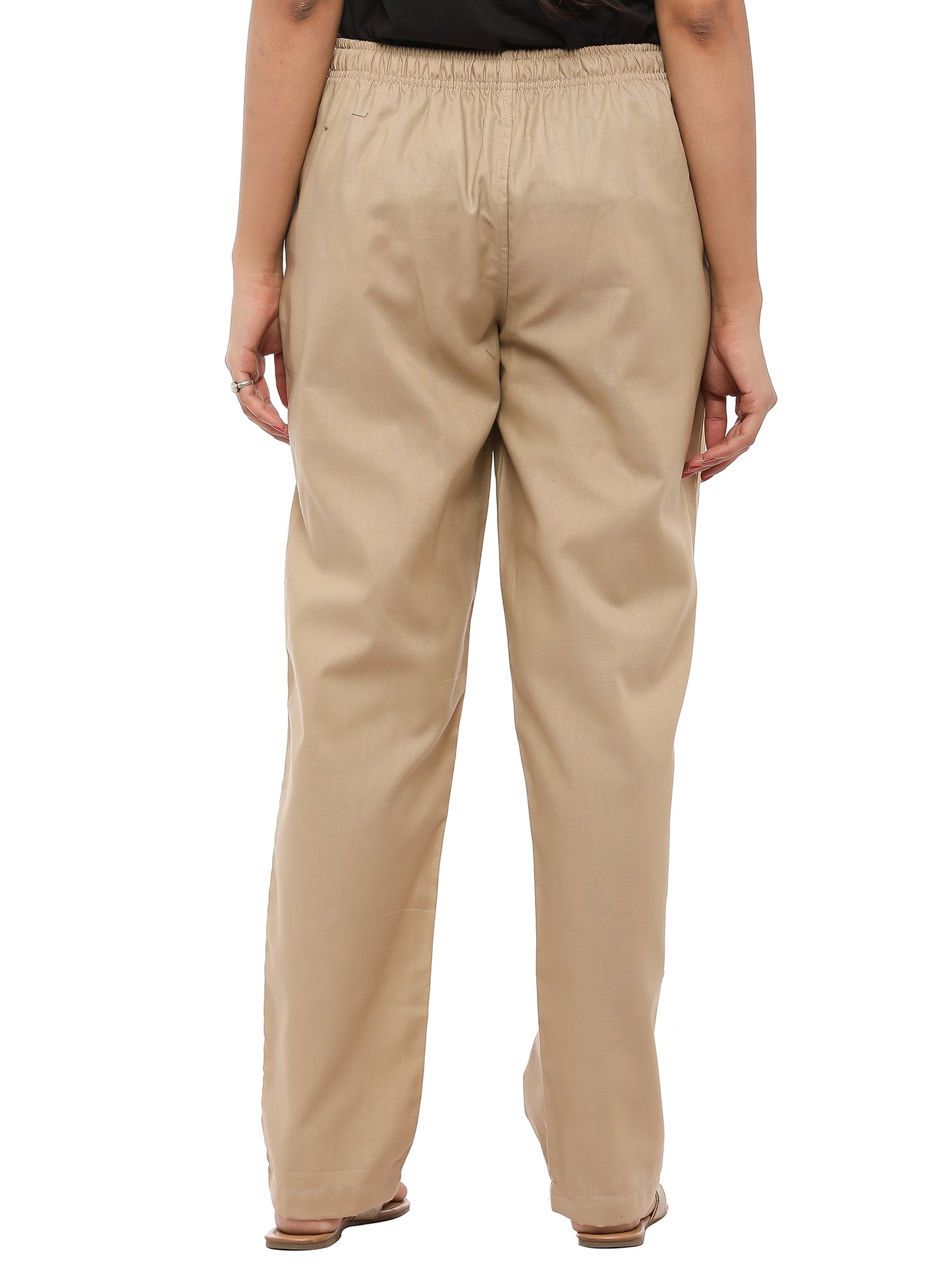 Twist99 Women's Cotton Linen Solid Lounge Bottom Plus Size Pant Pyjamas for Women Sleepwear Regular Fit Casual Trousers (Beige) Plus Size (S To 8XL)(30 To 56)