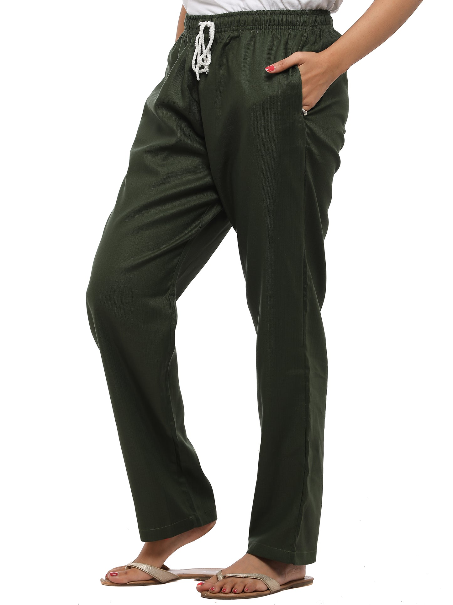 Twist99 Women's Cotton Linen Solid Lounge Bottom Plus Size Pant Pyjamas for Women Sleepwear Regular Fit Casual Trousers (Green)Plus Size(S To 8XL)(30 To 56)