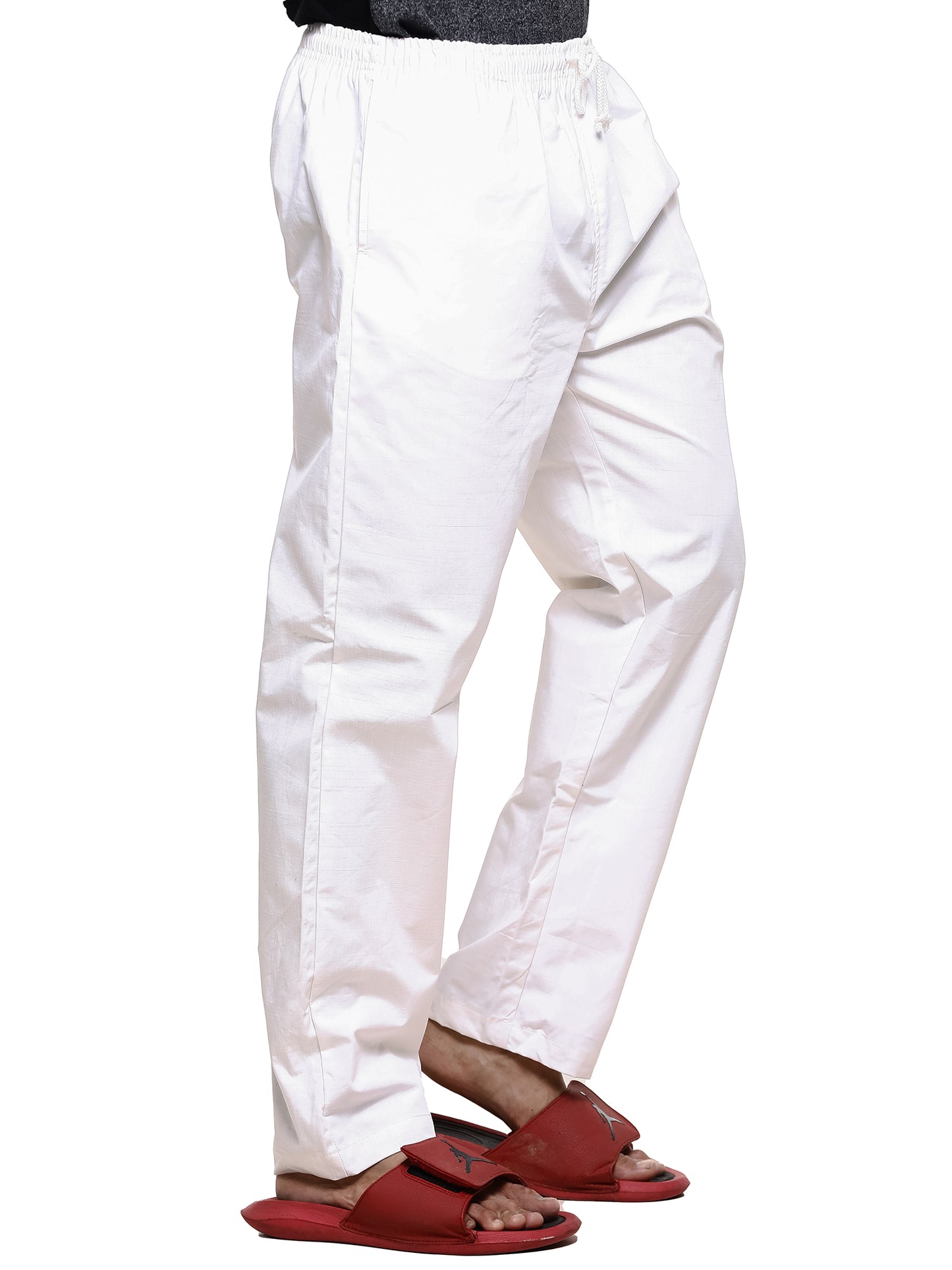 Twist99 Mens Linen Casual Pants Lightweight Solid Plus Size Pyjama Beach Pants Elastic Waist Jogger Yoga Summer Pyjama (White,)Plus Size (S To 8XL)(30 To 56)