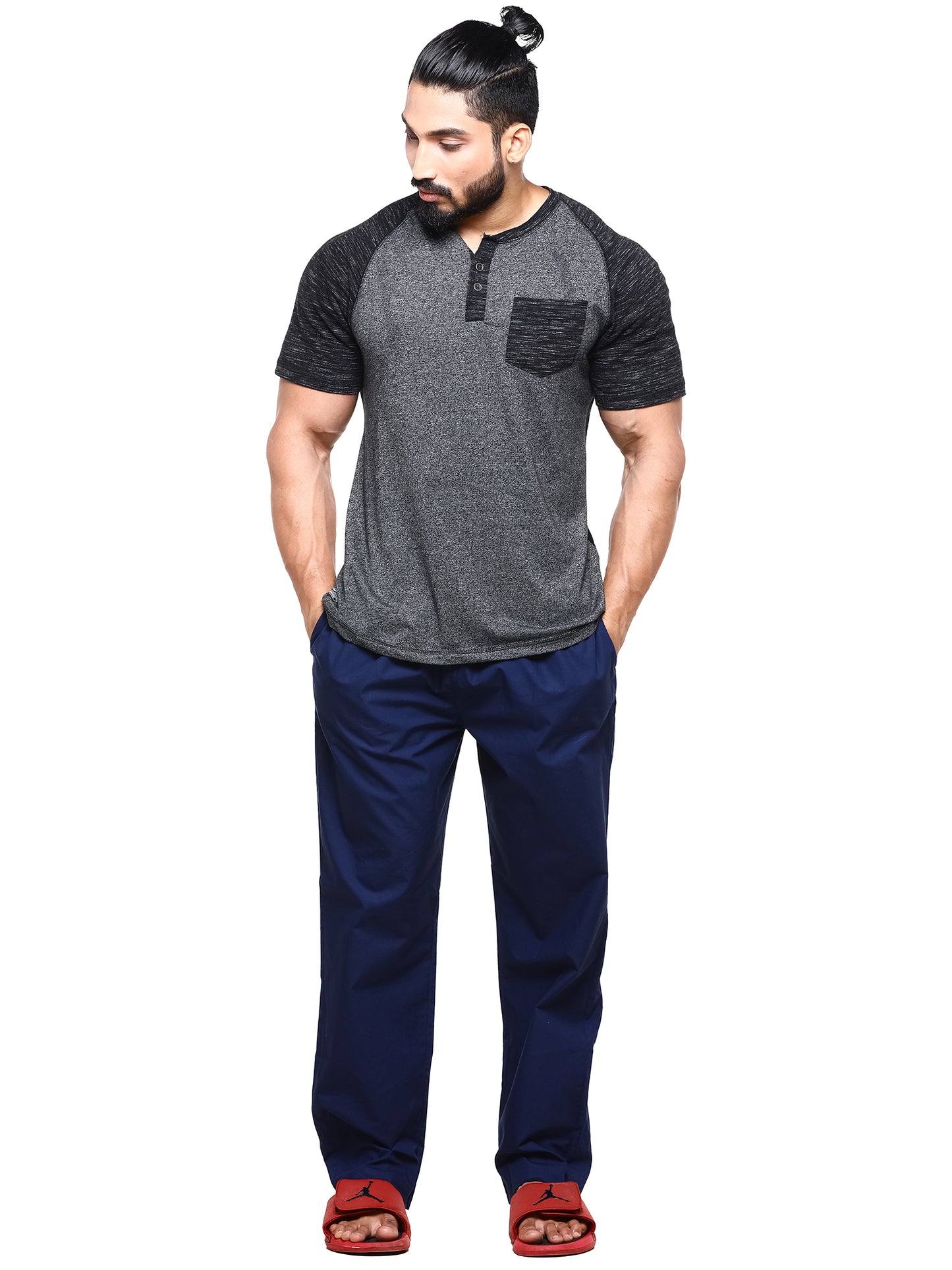 Twist99 Mens Linen Casual Pants Lightweight Solid Plus Size Pyjama Beach Pants Elastic Waist Jogger Yoga Summer Pyjama (Navy Blue)Plus Size (S To 8XL)(30 To 56)