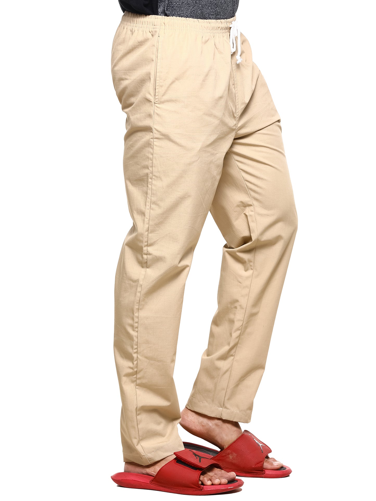 Twist99 Mens Linen Casual Pants Lightweight Solid Plus Size Pyjama Beach Pants Elastic Waist Jogger Yoga Summer Pyjama (Beige,)