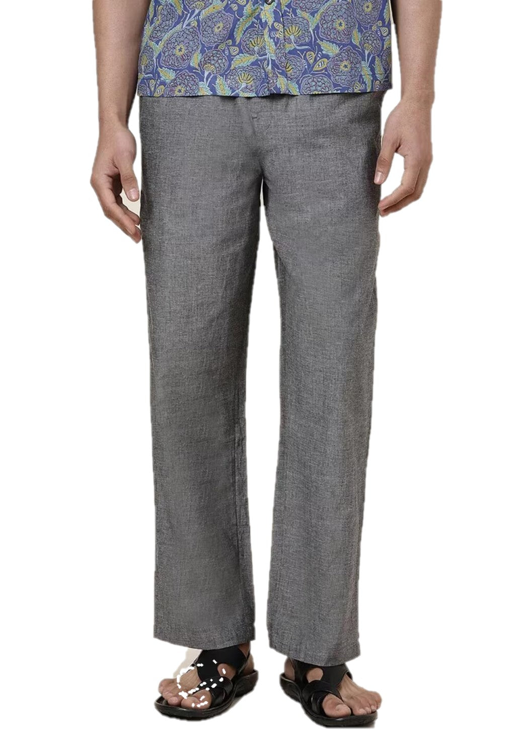 Twist99 Mens Linen Casual Pants Lightweight Solid Plus Size Pyjama Beach Pants Elastic Waist Jogger Yoga Summer Pyjama (Grey Denim,)Plus Size (S To 8XL)(30 To 56)