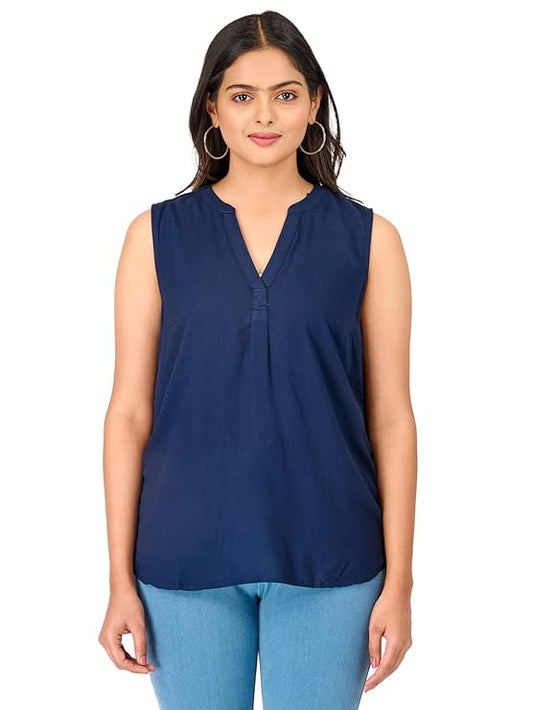 Twist99 Women's Wear Trendy Sleeveless V-Neck Top | Casual Dress | Elegant Outfit for Jeans