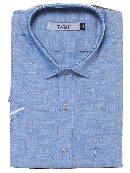 Twist99 Men's Denim Linen Half Sleeves Plus Size Size Shirt