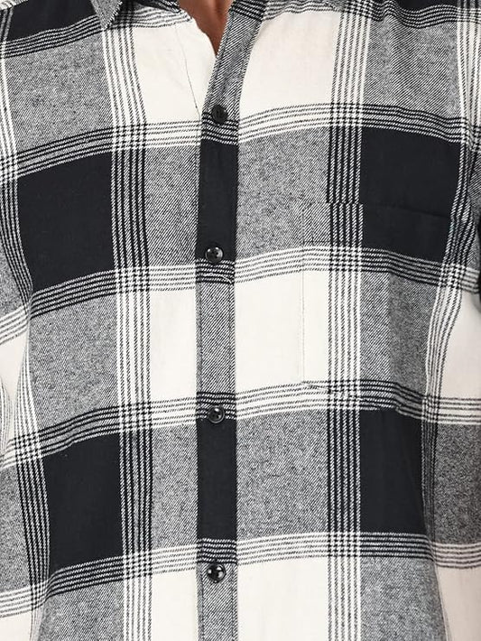 Twist99 Men's Checkered Regular Fit Half Sleeve Cotton Shirts Plus Sizes for Men