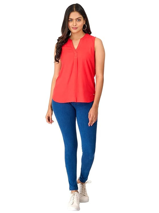 Twist99 Women's Wear Trendy Sleeveless V-Neck Top | Casual Dress | Elegant Outfit for Jeans