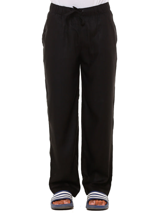Twist99 Mens Linen Casual Pants Lightweight Solid Plus Size Pyjama Beach Pants Elastic Waist Jogger Yoga Summer Pyjama (Black,)Plus Size (S To 8XL)(30 To 56)