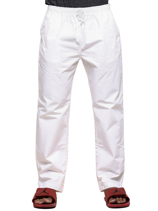 Twist99 Mens Linen Casual Pants Lightweight Solid Plus Size Pyjama Beach Pants Elastic Waist Jogger Yoga Summer Pyjama (White,)Plus Size (S To 8XL)(30 To 56)
