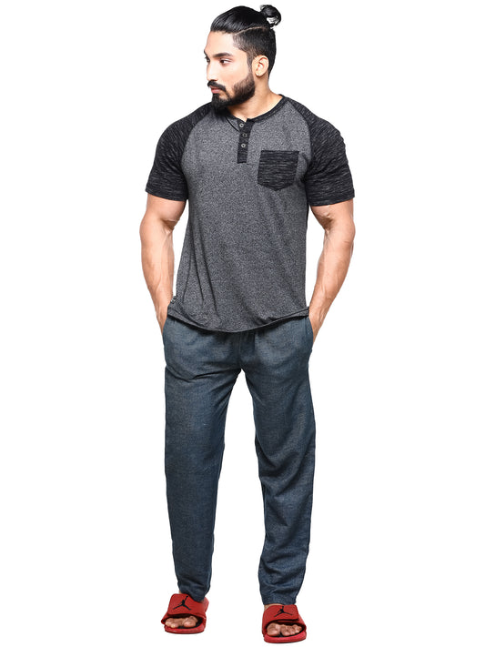 Twist99 Mens Linen Casual Pants Lightweight Solid Plus Size Pyjama Beach Pants Elastic Waist Jogger Yoga Summer Pyjama (Navy Linen Denim,)Plus Size (S To 8XL)(30 To 56)