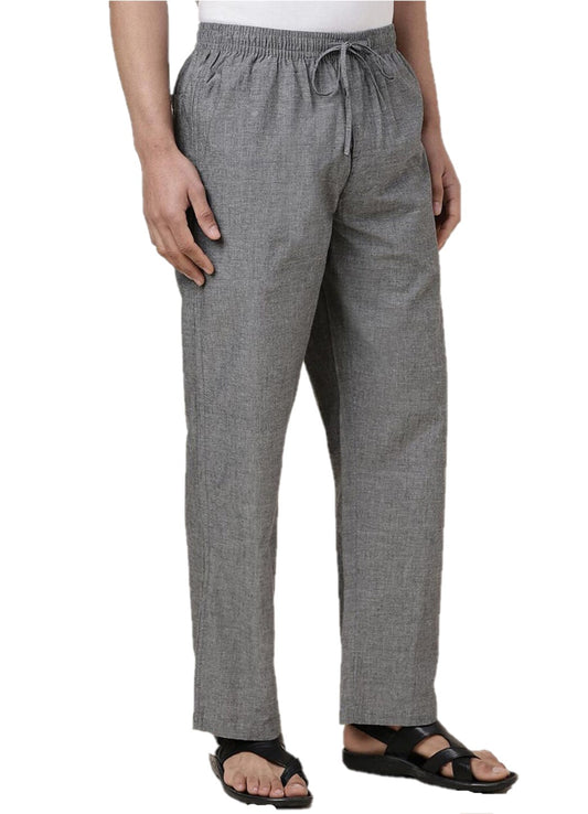 Twist99 Mens Linen Casual Pants Lightweight Solid Plus Size Pyjama Beach Pants Elastic Waist Jogger Yoga Summer Pyjama (Grey Denim,)Plus Size (S To 8XL)(30 To 56)